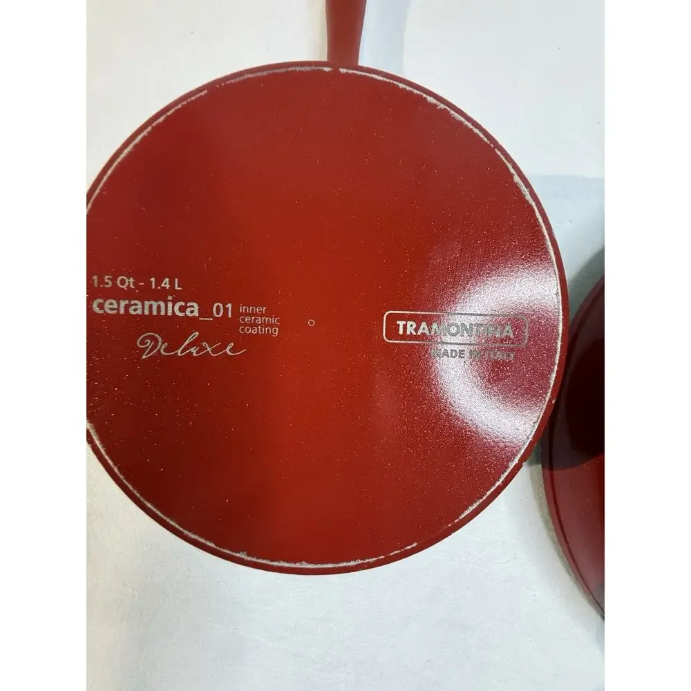 Tramontina Deluxe Ceramic Nonstick 1O In Fry Pan 1.5 Qt Sauce Pot SET Made Italy